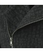 Lapel Collar Diagonal Zipper Geometric Pattern Jacket